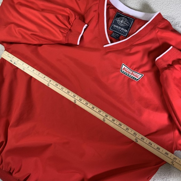 Vintage Krispy Kreme Jacket Mens XL Red V Neck Windbreaker Charles River Apparel - Picture 6 of 10